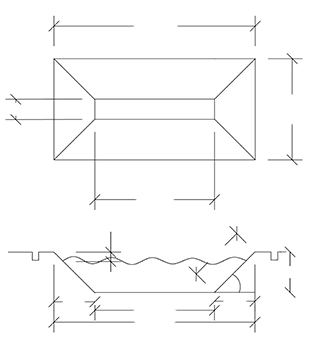 Schema quotato del lago artificiale